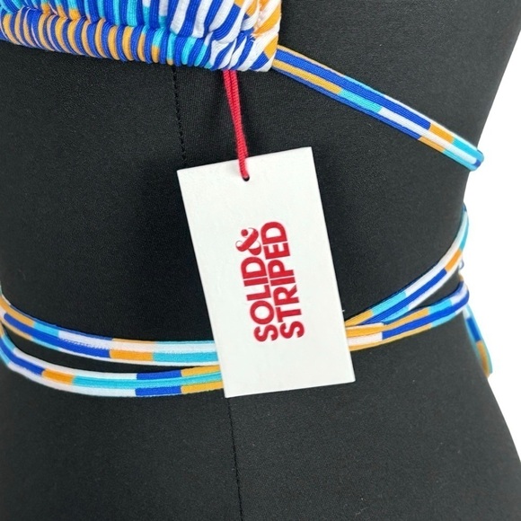 SOLID & STRIPED RAINE TECHNICOLOR MOSAIC EXTRA SMALL HALTER TRIANGLE BIKINI TOP - Picture 8 of 13